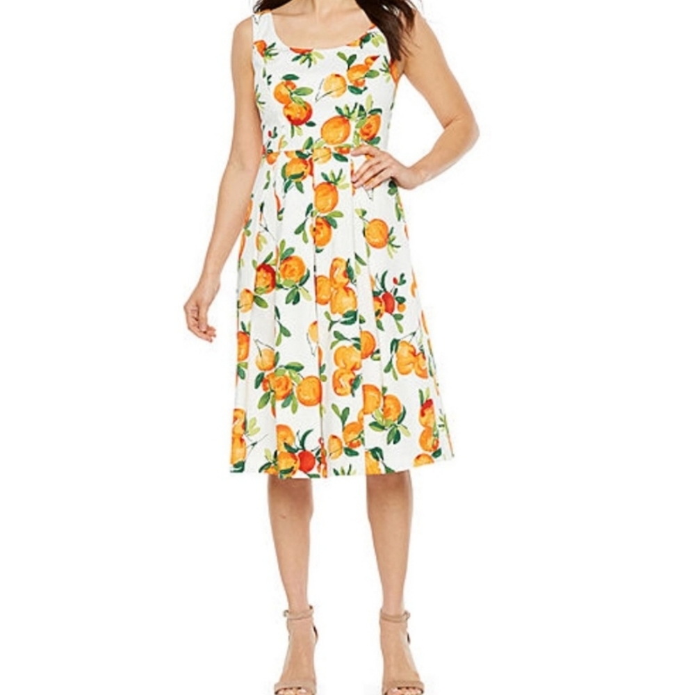Chetta B oranges fruit sun dress